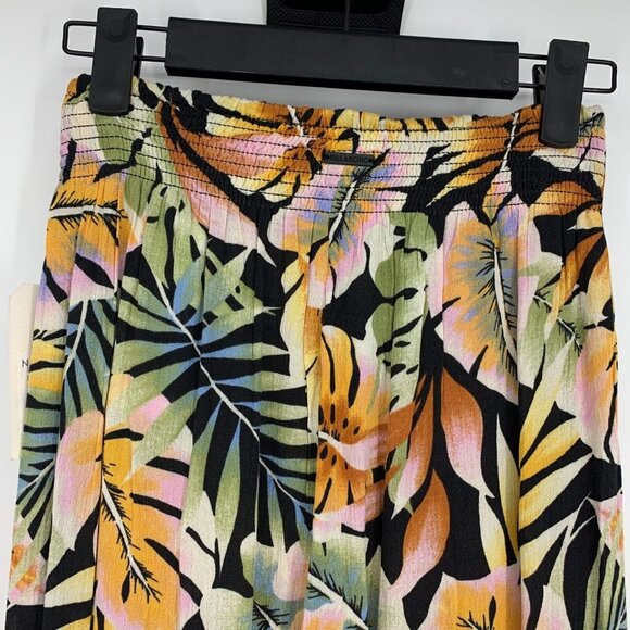 Billabong Pants Floral Print Pull On Split Flowy Wide Leg High Rise - Picture 12 of 13